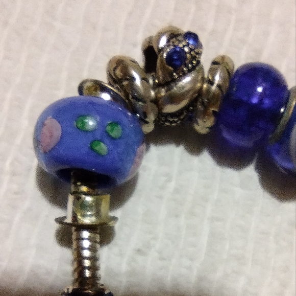 Pandora style spiner Sapphire blue bracelet - Picture 4 of 16